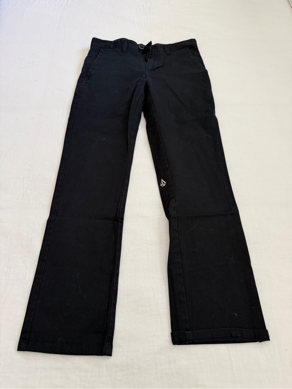 Volcom Black Pants with Gold Logo Accent